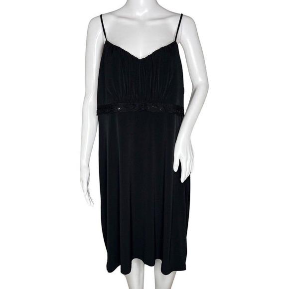 Lane Bryant Dress Womens 18/20W Black Sheath Lace‎ Sequin Neutral Minimalist - Picture 1 of 7